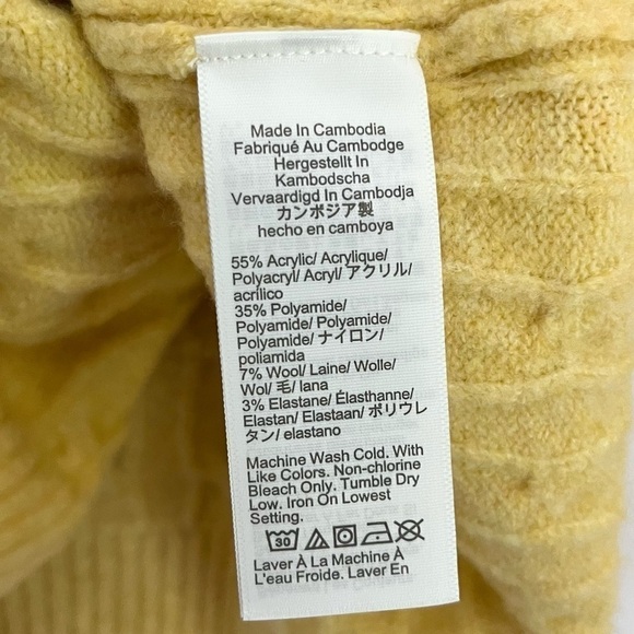 NWT J. Crew Factory Wool Mock Neck Sweater Extra Soft Yarn Yellow Small - Picture 7 of 7